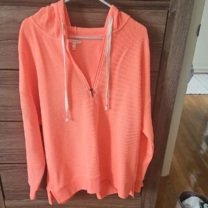 Coral Half-Zip Hoodie